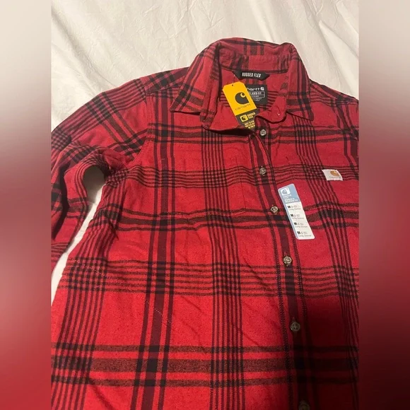 NWT Carhartt Red and Black Plaid Shirt - Picture 3 of 9